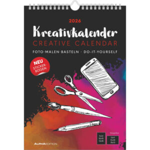 ALPHA EDI Bastelkalender            2026 160600    1M/1S schwarz ML     21x29.7cm