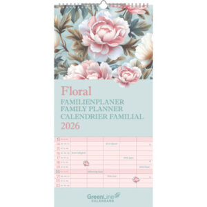 ALPHA EDI Familienplaner Floral     2026 360400    1M/1S ML 5 Spalten     22x45cm