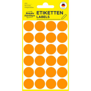 AVERY ZW. Markierungspunkte         18mm 3173      orange                96 Stück
