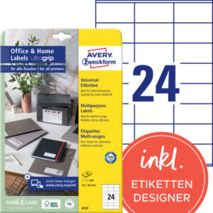 AVERY ZW. Etiketten              70x36mm 6122      weiss        240 Stk./10 Blatt