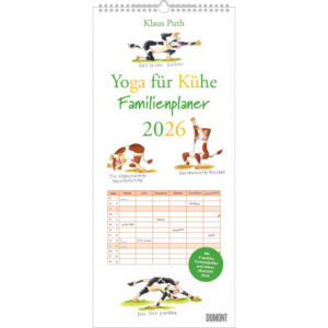 DUMONT    Familienplaner            2026 260668    Yoga Kühe 6 Spalten    22x49cm