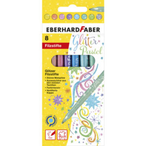 EBERHARD  Filzstifte Glitzer     pastell 551009    8er Kartonetui