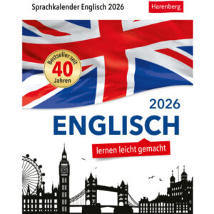 HARENBERG Abreisskalender           2026 211080026 Englisch DE, EN      12.5x16cm