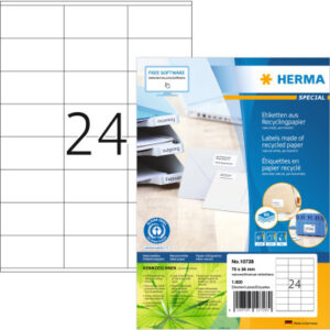 HERMA     Etiketten              70×36mm 10728     recycling           1920 Stück