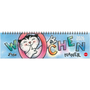 HEYE      Wochenplaner Kater Jacob  2026 1350+26   1W/1S DE            32.5x9.3cm