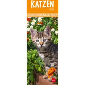 HEYE      Lesezeichen-Kal. Katzen   2026 21474+26  DE                      6x18cm
