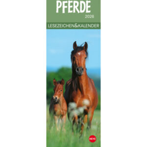 HEYE      Lesezeichen-Kal. Pferde   2026 21475+26  DE                      6x18cm