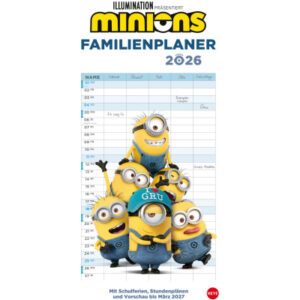 HEYE      Familienplaner Minions    2026 22755+26  1M/1S DE 5 Spalten     21x45cm