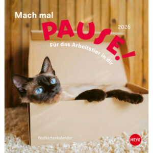 HEYE      Postkarten.Kalender Pause 2026 23023+26  1M/1S DE               16x17cm