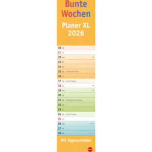 HEYE      Monatsplaner Bunte Wochen 2026 23471+26  1M/1S DE             16x69.5cm
