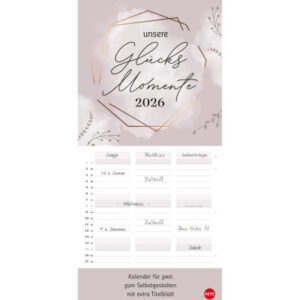 HEYE      Kreativ-Planer für zwei   2026 23532+26  Glücksmomente          21x45cm