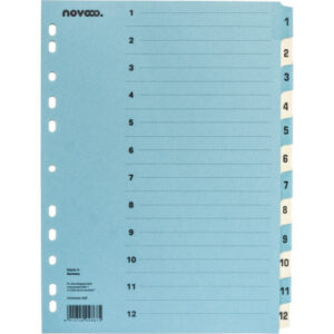 NOVOOO    Kartonregister              A4 40549     blau/beige                1-12