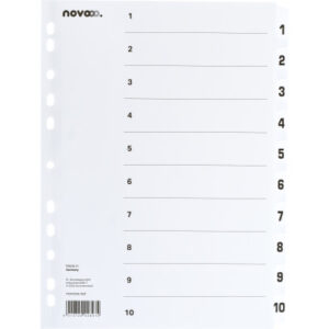 NOVOOO    Kartonregister              A4 40621     weiss                     1-10
