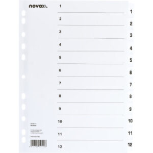 NOVOOO    Kartonregister weiss        A4 40622     1-12