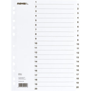 NOVOOO    Kartonregister              A4 40623     weiss                     1-20