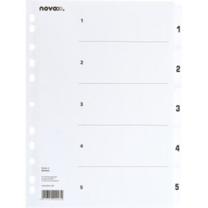 NOVOOO    Kartonregister              A4 40624     weiss                      1-5