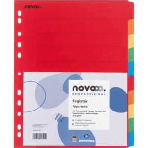 NOVOOO    Kartonregister             A4+ 40641     intensiv             10-teilig