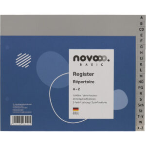 NOVOOO    Register PP           1/2 Höhe 40962     grau                A-Z 20tlg.