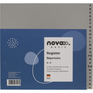 NOVOOO    Register PP           3/4 Höhe 40964     grau                A-Z 24tlg.