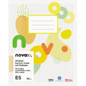 NOVOOO    Schulheft                   E5 729761    4mm kariert mit Rand       90g