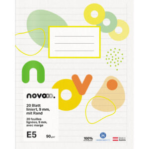 NOVOOO    Schulheft                   E5 729764    9mm liniert mit Rand       90g
