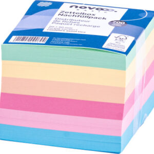 NOVOOO    Zettelbox Papier       90x90mm 731145    farbig ass. 80g      700 Blatt