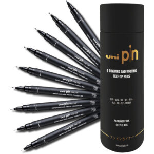 UNI-BALL  Fineliner Pin Set PIN2009P  schwarz, Tube          9 Stück