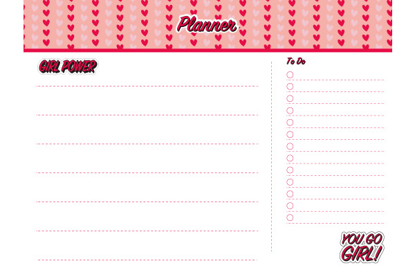 ANCOR Schreibtischpl. Girl Power 112863 rot 40x30 cm