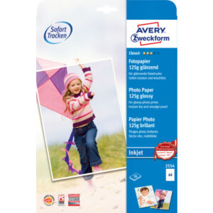 AVERY ZW. InkJet Fotopapier           A4 2554      125g,glossy, weiss    20 Blatt