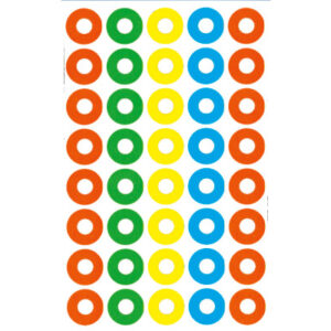 AVERY ZW. Sticker Verst.Ringe   8.4x16cm 3055      farbig      4 Bogen, 160 Stück