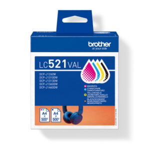 BROTHER   Valuepack Tinte          CMYBK LC-521VAL DCP-J1360DW         500 Seiten