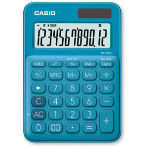 CASIO     Mini Taschenrechner MS20UCBU  12-stellig                blau