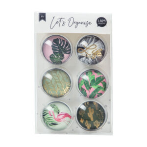 I AM CREA Magnet Natur Let`s Organize 4035.61   Glas, 3x1cm            6 Stück