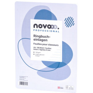 NOVOOO    Ringbucheinlagen            A4 729795    liniert 9mm,100g,Rand  100 Bl.