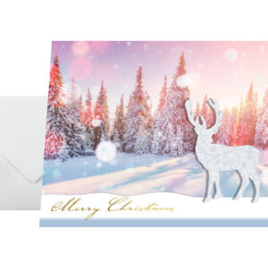 SIGEL     Weihnachts-Karte/Couvert A6/A5 DS066     250 +100g,Snow Deer 10+10 Stk.