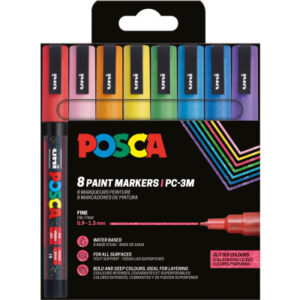 UNI-BALL  Marker Posca         0.9-1.3mm PC-3ML 8P Sparkling             8 Farben