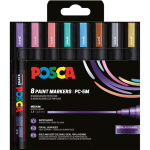 UNI-BALL  Marker Posca         1.8-2.5mm PC-5M 8P  Metallic              8 Farben