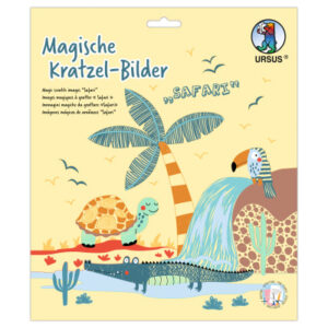 URSUS     Magische Kratzel-Bilder 24560002F Safari, 21x21cm