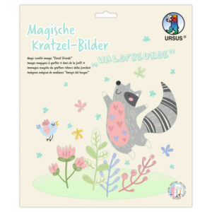 URSUS     Magische Kratzel-Bilder 24560003F Waldfreunde, 21x21cm