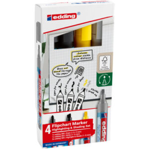 EDDING    Flipchart Marker 385     1-5mm 4-385-380 Effektmarker           4 Stück