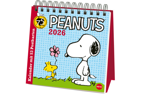 HEYE Postkartenkal. Peanuts 2026 22963+26 1W/1S DE 16.5x17.7cm