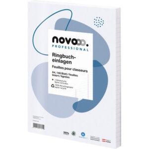 NOVOOO    Ringbucheinlagen recycling  A4 535027010 liniert 9mm, o/Rand  140 Blatt