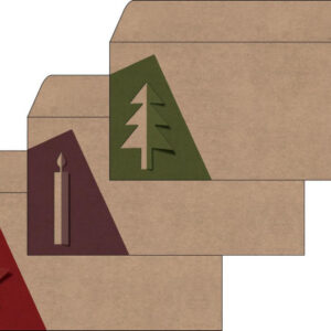 SIGEL     Weihnachts-Umschl.-Set 11x22cm DU258     Cut-out style      Kraftpapier