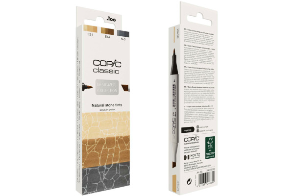 COPIC     Marker Classic Designer 200750302 Natural stone tints    3 Stück – Bild 2