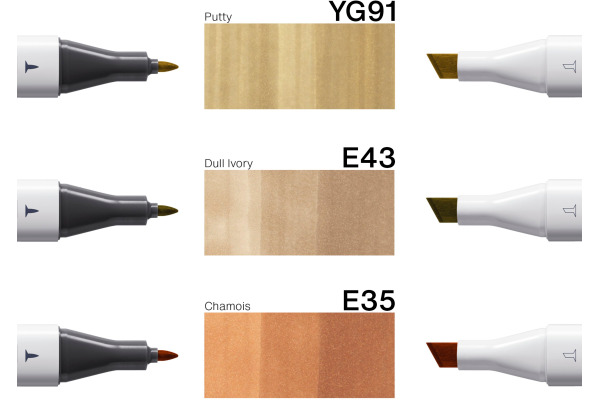 COPIC     Marker Classic Designer 200750304 Pale wood tints        3 Stück – Bild 4