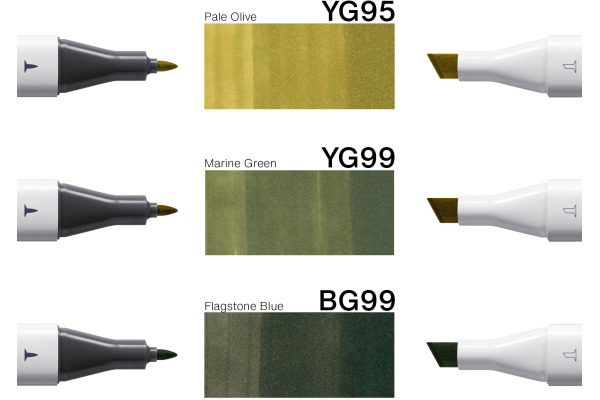 COPIC     Marker Classic Designer 200750308 Deep forest tints      3 Stück – Bild 4