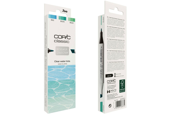 COPIC     Marker Classic Designer 200750310 Clear water tints      3 Stück – Bild 2