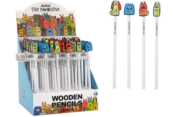 ROOST Bleistift Stay Pawsitive XL2163 Radiergummi 4 ass.