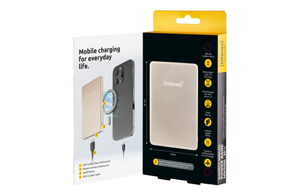 INTENSO Powerbank MW5000 5000 mAh 7344021 Magnetic Wireless champagne – Bild 3