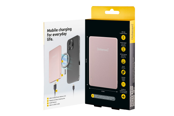 INTENSO Powerbank MW5000 5000 mAh 7344023 Magnetic Wireless rose – Bild 3